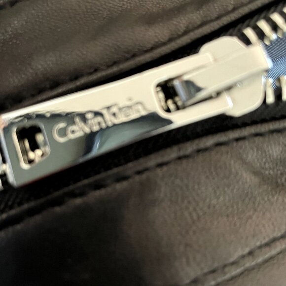 Lambskin Leather Jacket Short Dressy Coat u Plus Size 3XL Black Clavin Klein NEW - Picture 8 of 8